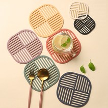 트래블앤쿡 실리콘 냄비받침 컵받침 팟홀더 티코스터 8color, 네이비블루