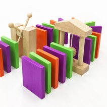 (네모세모) 단체 체험 원목도미노 3색70p (5cm*6cm), 연두, 랜덤보관함 추가