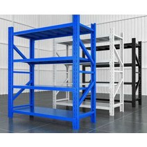 산업용 앵글진열대 물류 대형 스텐 선반 공장 베란다, 블루 (3개 레이어)100x40x200cm