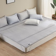 시원한 여름 논슬립 시어서커 패밀리 침대 여름 패드 카페트 세레나, 그레이