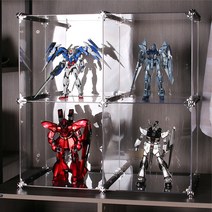 피규어 핫토이 건담 프라모델 레고 아크릴 장식장 진열장 어크릴케이스 엠블럭스페셜 X3타입 2층X2칸 4칸형(앞/뒤덮개포함), 08.스페셜X3타입 2층X2칸 4칸형(검정+크롬)