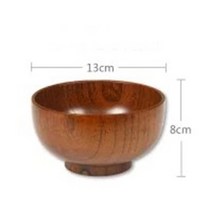 나무 밥그릇 국그릇 일본식 그릇 식기 오리지널 수프샐러드 쌀 국수 식품 용기, 13cm