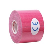 무릎 물참 보호대 구부릴때 흘러내리지않는 각개전투 따뜻하게하는 시린 시림 보온대 방수 근육 지원 접착 탄성 운동 요법 테이프 복구 통증 완화 패드 체육관 피트니스 붕대 지원, 분홍, 2.5cmx5m, 협력사