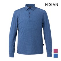 [INDIAN] 스판원사 혼방 미니멀 패턴 에리형 티셔츠_MITALWF8211
