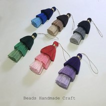 [비즈엔케이] 3단 그라데이션 태슬 DIY 비즈공예 만들기재료, 1개, 퍼플