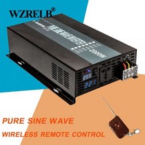 순수 정현파 태양광 인버터 2000W 24V-220V 12V/48V DC ~ 120V/240V AC 원격 전원 공급 장치 뱅크 인버터 변환기177459, 12v_110v | U.k