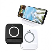 세르페즈 5V 나노 LED 무선충전패드 C타입 충전잭 휴대용 게임용 가정용 여행용 편리한 거치기능, 화이트