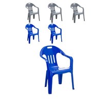 때와 장소를 안가리는 플라스틱 팔걸이 의자 X 6개입 6213875EA, 팔의자_블루6개, 본상품선택