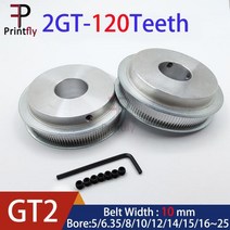 타이밍 벨트 풀리 타임 Printfly 2GT 120 Teeth GT2 타이밍 풀리 보어 5/6/6.35/8/10/12/14/15/16 ~ 25mm, 보어 20mm_벨트 폭 10mm