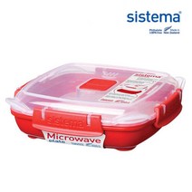 시스테마 마이크로웨이브 스팀플레이트 대 1.3L, 레드, 1개