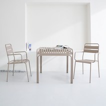 하늘창 카프리세트 2인 4인 야외 테라스 아웃도어 카페 인테리어 의자 테이블세트, 4인세트(테이블80), 베이지