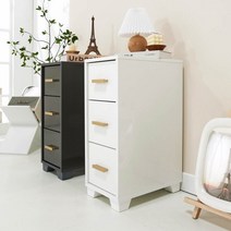 Sunshine 책상옆 서랍장 책상서랍장 보관함 소품 물품 정리함 틈새수납장 소형 폭좁은, 화이트