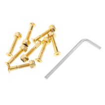 SJSHOP 8 조각 탄소 강철 Longboard 스케이트 보드 트럭 바퀴 수리 기계설비 나사 25mm, 황금, 탄소강