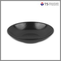 [돌산멜라민] 체크(흑) - 원형 찬기 (업소용그릇 멜라민그릇 예쁜그릇 식당접시 멜라민볼 멜라민찬기 검정색그릇), (DS-7758), 4호