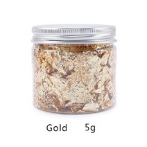 병에 담긴 모조 골드 실버 도금 플레이크 금속 호일 그림 예술 및 에폭시 수지 수제 공예 DIY, [04] Gold 5g