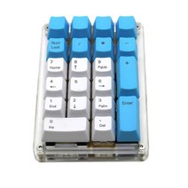 커스텀 키보드 diy kit 하우징 키트 무소음 키켑 21 키 ymdk 측면 인쇄 빈 상단 인쇄 두꺼운 pbt abs 키 캡 mx 스위치 기계식 숫자 키패드(키 캡만) 호환, 파란색 흰색 혼합