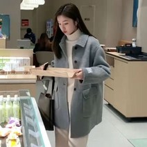 2022 봄 가을 트렌치 코트 Albaka 알파카 양면 캐시미어 여성 중간 길이 새로운