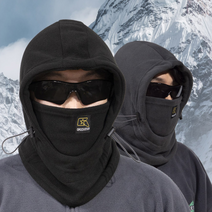 겨울 플리스 후드넥워머 혹한기 스노우보드 등산용 바라클라바 조깅용 작업용 자전거 후드마스크, 블랙