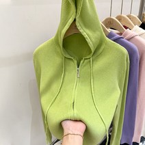 연핑크가디건 집업 후드 니트 여봄옷 2023년 시크한 디자인 소소한 숏 상의 아우터 트렌드