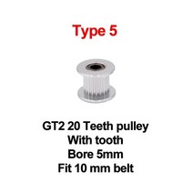 랫풀다운도르레 등운동 파워렉 가정용 GT2 아이들러 타이밍 풀리 16-톱니 20-3D 프린터 부품 용 베어링이있, 06 Type 5_01 Black Color
