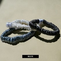 컬러슬라이드 100% 실크 스크런치 실크 머리끈(3pack)
