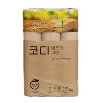 코디 에코 그린 도톰한 3겹 30mX30롤 친환경 화장실용 화장지 엠보싱 두루마리 무향
