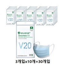 애니세이프 브이20 덴탈마스크 대형, 3개입, 40개, 블루