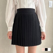 쉐얼유 여성 에버 플리츠 허리밴딩 미니 스커트
