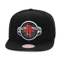 NBA 모자 휴스턴 로케츠 Mitchell & Ness Houston Rockets NBA Core Basic Snapback Hat Adjustable Cap - Black