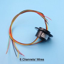 슬립링 조절 전기 기어 슬립 링 22mm 2/4/6/8/12/18/24 채널 2A 로터리 조인트, 6 Channels (Wires)