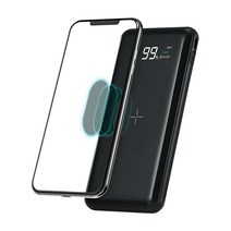 아이폰X/아이폰XS/아이폰XR/아이폰XS Max 고속 무선 충전 보조 배터리/10000mAh/유무선가능 추천, 블랙
