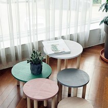 원목 화분 원형 스탠드 다용도 미니 컬러풀 테이블 다이 사이드 사계절 원룸 티 프로방스스타일, 소 H16 - 민트, 본상품선택