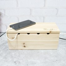 우드 멀티탭 정리함 4구 3구 멀티탭 보관함 우드 케이블 전선 정리함, 삼나무 4구 멀티탭 정리함+바니쉬 도장