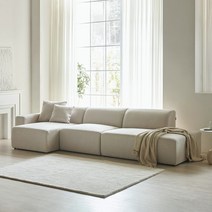 [즉시할인+할인쿠폰][스칸디아]매그 4.5인 와이드 아쿠아텍스 카우치형 모듈 소파(쿠션증정), 아이보리