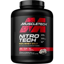 머슬테크 니트로 테크 웨이 골드 프로틴 단백질 보충제, 2.27kg, 쿠키 앤 크림, 1개