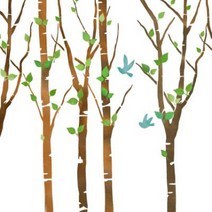 마이드림하우스 스텐실도안 모음 벽화 대형3 - 가든 인테리어 꽃 나무, 선택15-RJ-1643