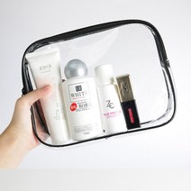 PKFARM 다용도 방수 PVC 투명 파우치 사각 가방 세면 워시백 화장품 정리 속가방