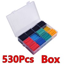 750pcs 열 수축 튜브 모듬 폴리올레핀 와이어 케이블 절연 슬리브 랩 세트 박스형, 03 530Pcs