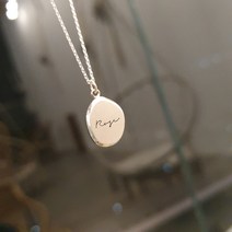 실버925 Rose 조약돌 각인 이니셜 은목걸이