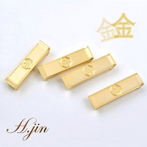 H.jin 금색 골드 24k 금도금 전통 수저받침 식탁 위 가족 건강 식기, 4p