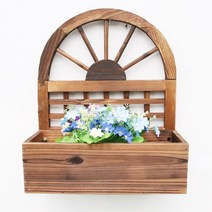 야외 정원 소품 방부목 벽걸이 화분 작은 탄화목 실내 베란다 발코니 테라스 식물 다육, 둥근 아크 화분