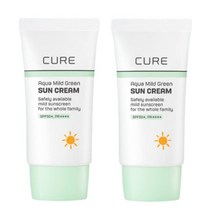 김정문알 로에 큐어 아쿠아 마일드 그린 선크림 40mlx2 총80ml 안심무기자차 알로에베라잎즙 SPF50+ PA++++ 자외선차, 상세페이지 참조, 상세페이지 참조, 상세페이지 참조