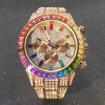 힙합시계 로즈 골드 iced out men watchs three eye 남자명품시계