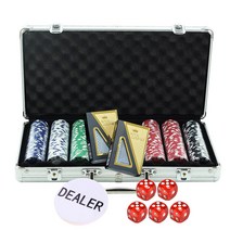 국제규격 카지노칩 고급 실버 하드케이스 세트 & 카지노칩, 실버 300개세트