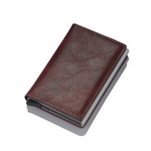미니지갑 남자 중 고등 학생 지갑 새로운 남성 여성 스마트 신용 은행 카드 홀더 패션 알루미늄 합금 비즈니스 캐주얼 브랜드 pu