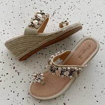 [최저가]여성 주얼리 통굽 에스파듀 키높이 슬리퍼 7.2cm