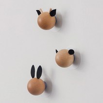 벽에 붙이는 초강력 스티커 원목 우드 후크, 소