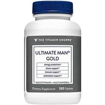Ultimate Man Gold 멀티비타민 고효능 멀티 에너지 항산화 블렌드 최적의 남성 건강을 위한 일일 멀티미네랄 보충제 글루텐 유제품 프리(180정) by the, 180카운트(1팩)