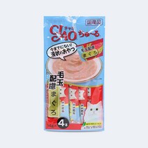 이나바 차오 츄루 고양이 파우치 간식 56g, 참치 + 연어 혼합맛, 6개입