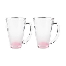 일본제 유리컵 일본글라스 토요 사사키 유리 머그잔 핑크 390ml 거품 서빙 산 2 개, 잉크 싱크대, 2개 세트